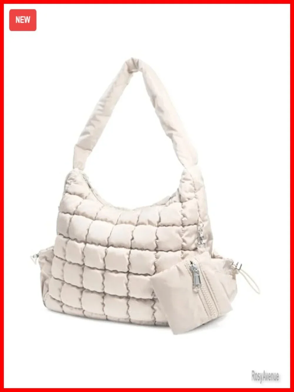Puffer Quilted Shoulder Bag Hobo Handbag Lightweight Purse